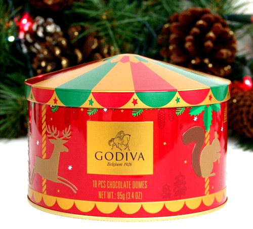 Godiva tin merry round - tin, merry-go-round